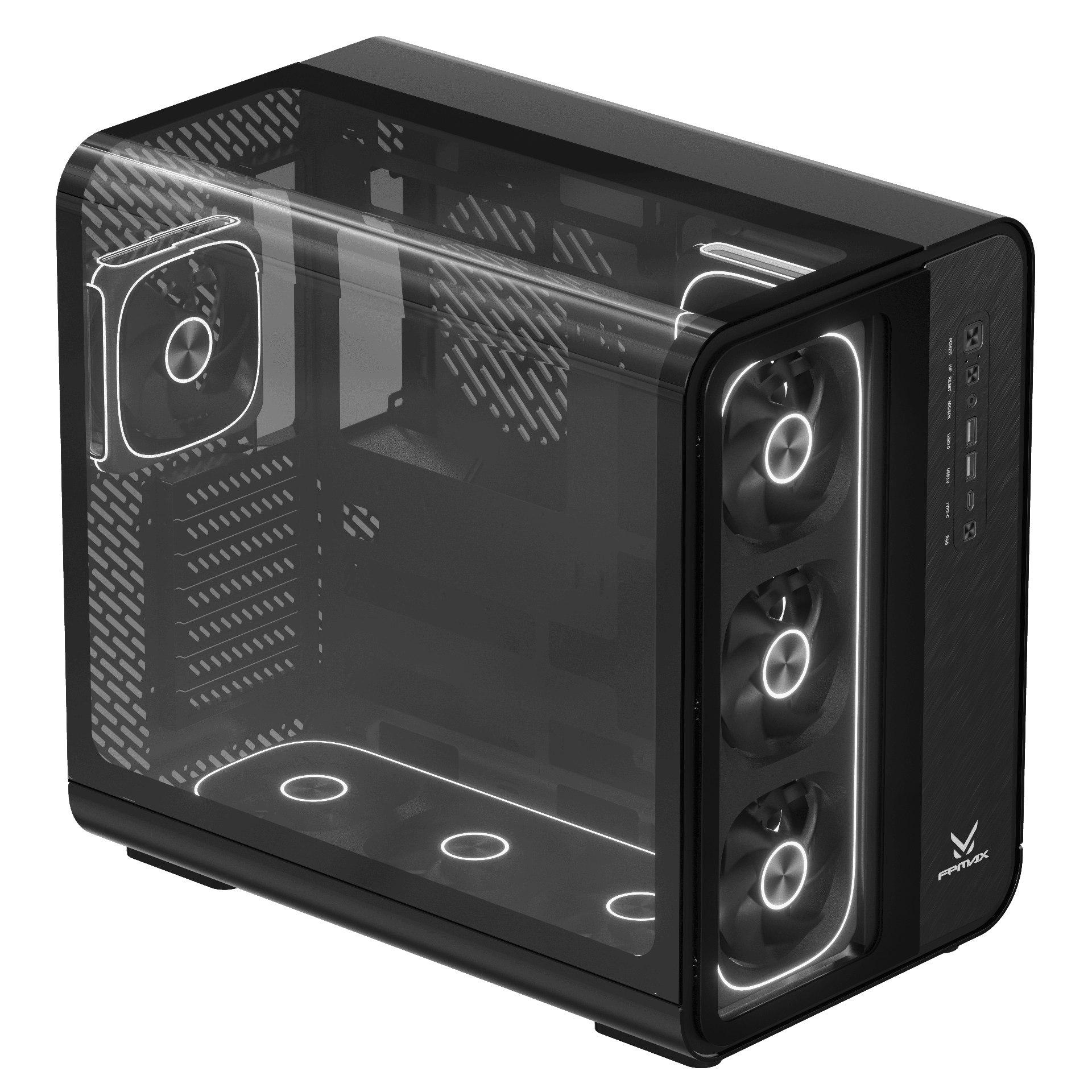 FPMAX APEX P1 Aluminium + 3 Fan Trident + USB-C ATX Black