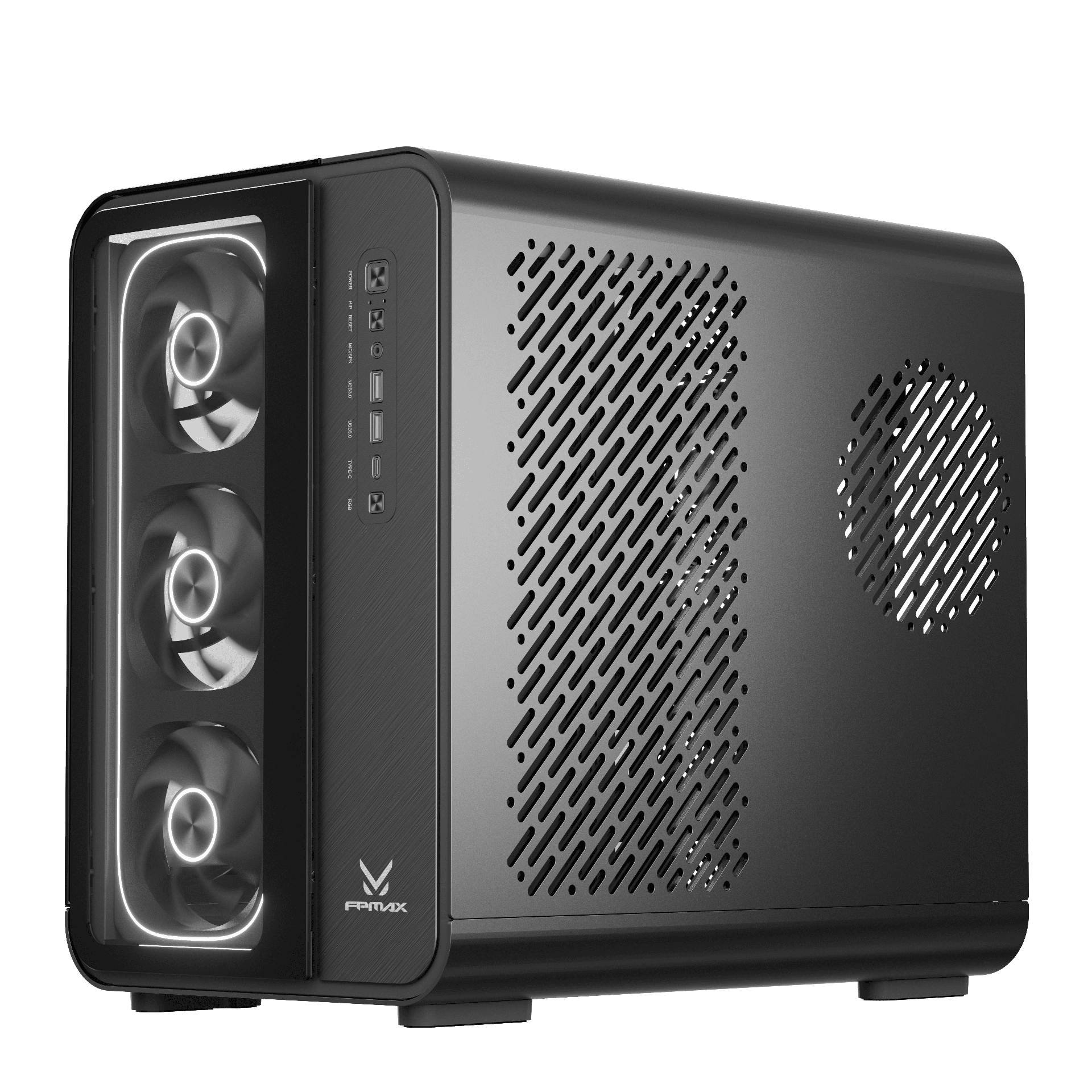 FPMAX APEX P1 Aluminium + 3 Fan Trident + USB-C ATX Black