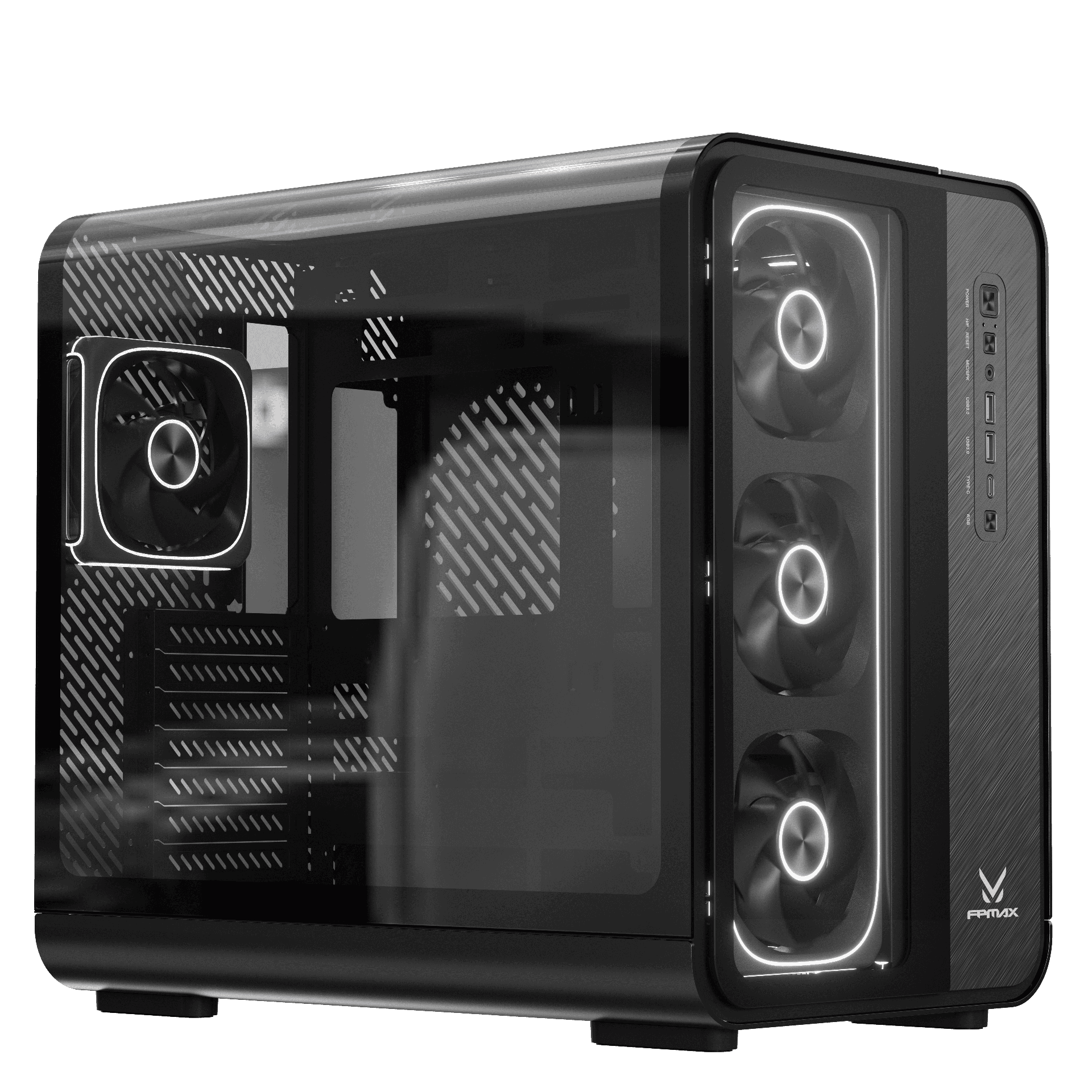 FPMAX APEX P1 Aluminium + 3 Fan Trident + USB-C ATX Black